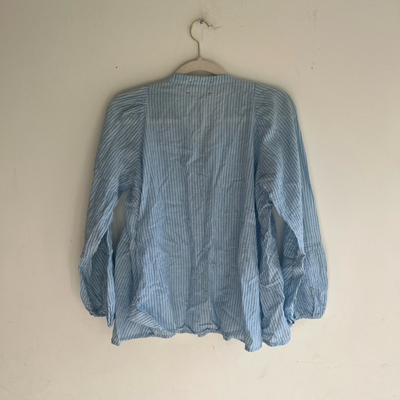 PIETSIE Blue Striped Linen Top Size Small - Picture 6 of 6